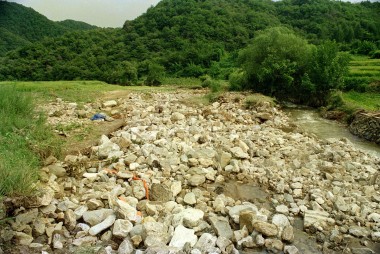 수해현장 및 수재민 생필품전달 의 사진